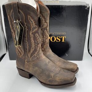 Dan Post 2163 Mens Size 10.5 D Distressed Western Leather Embroidered Boots New